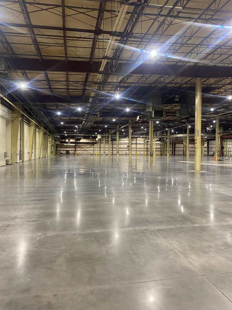 Industrial polished concrete floor
